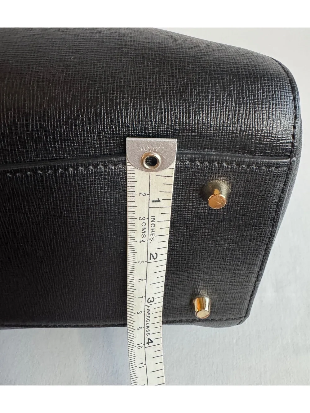 Furla Tessa Large Tote Black Saffiano Leather Gold F Charm Zip Top